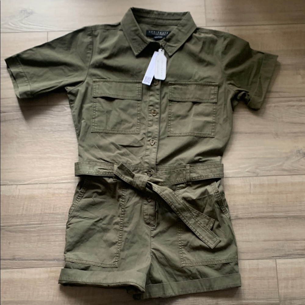 Sanctuary Olive Green Utility Romper with Belt
